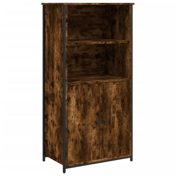 højskab 62x36x121,5 cm konstrueret træ røget egetræsfarve