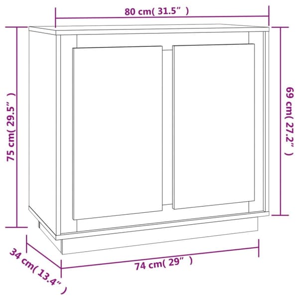 skænk 80x34x75 cm konstrueret træ betongrå