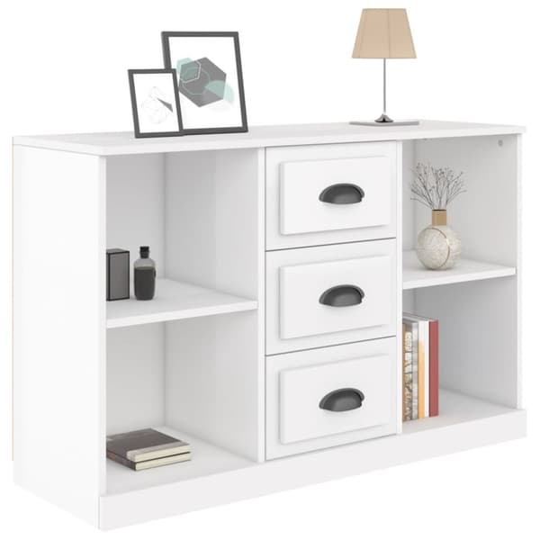 skænk 104,5x35,5x67,5 cm konstrueret træ hvid højglans