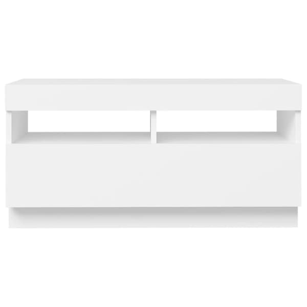 tv-skab med LED-lys 80x35x40 cm hvid