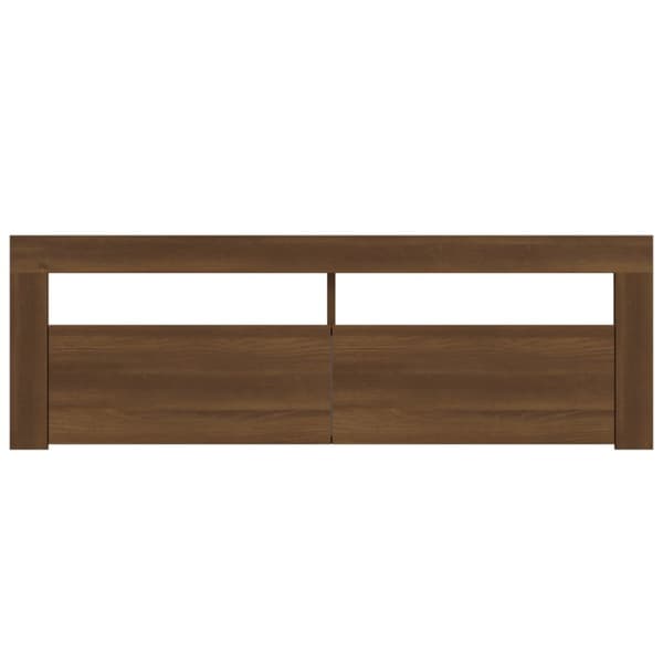 tv-bord med LED-lys 120x35x40 cm brun egetræsfarve