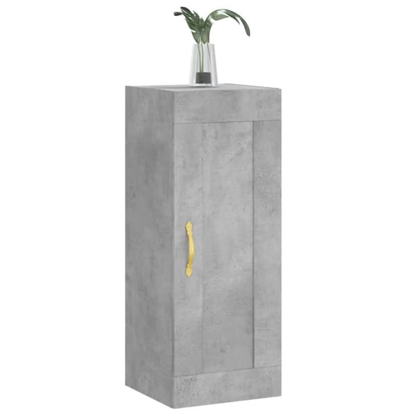 vægskab 34,5x34x90 cm konstrueret træ betongrå