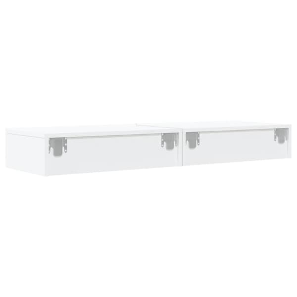 TV-tasot LED-valoilla 2 kpl valkoinen 60x35x15,5 cm