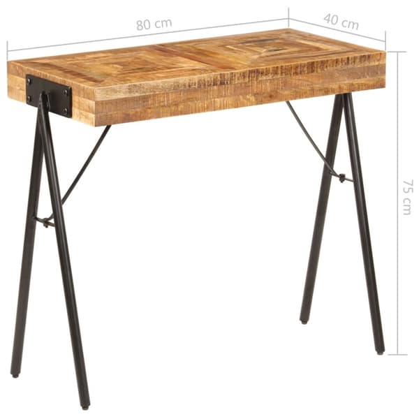 konsolbord massivt mangotræ 80 x 40 x 75 cm
