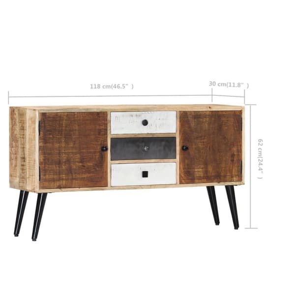 skænk 118 x 30 x 62 cm massivt mangotræ