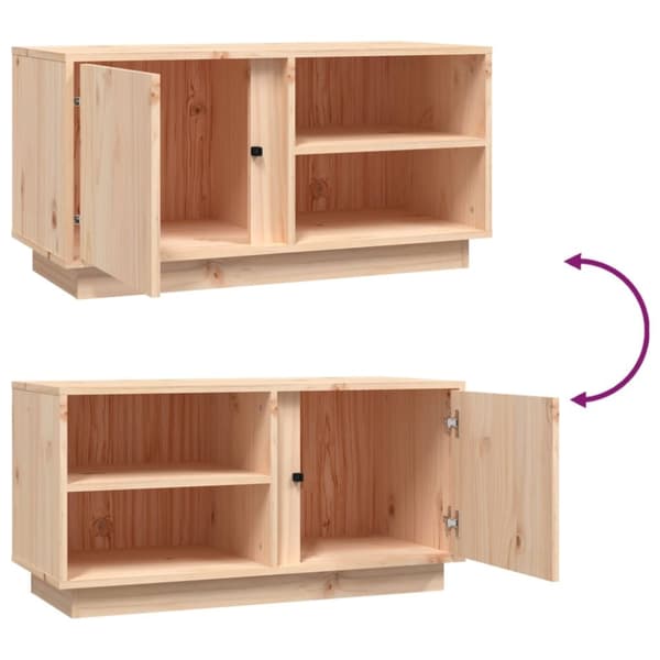 Tv-bänk 80x35x40,5 cm massiv furu