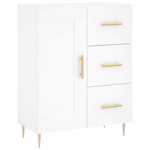 højskab 69,5x34x180 cm konstrueret træ hvid