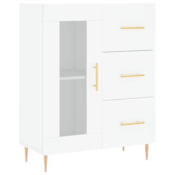 højskab 69,5x34x180 cm konstrueret træ hvid