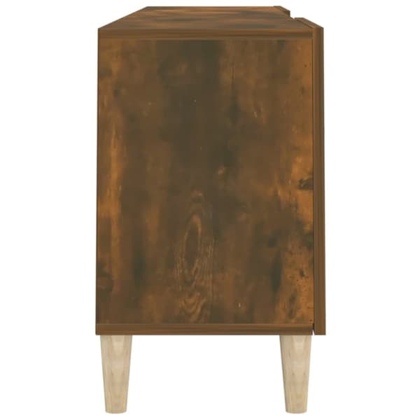 Tv-bänk rökfärgad ek 150x30x50 cm konstruerat trä