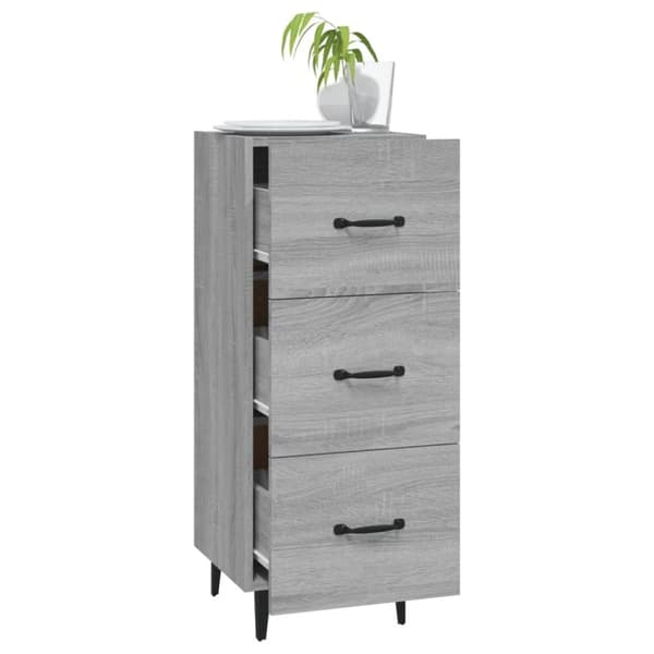 skænk 34,5x34x90 cm konstrueret træ grå sonoma-eg