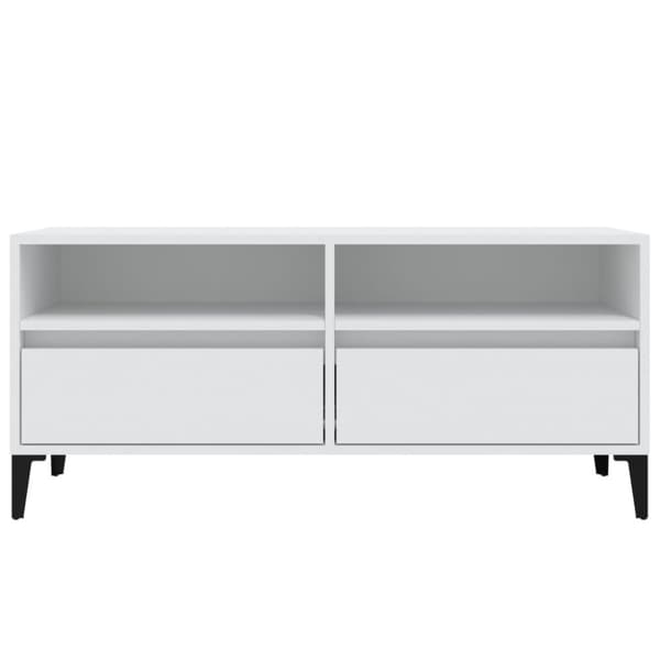Tv-bänk vit 100x34,5x44,5 cm konstruerat trä