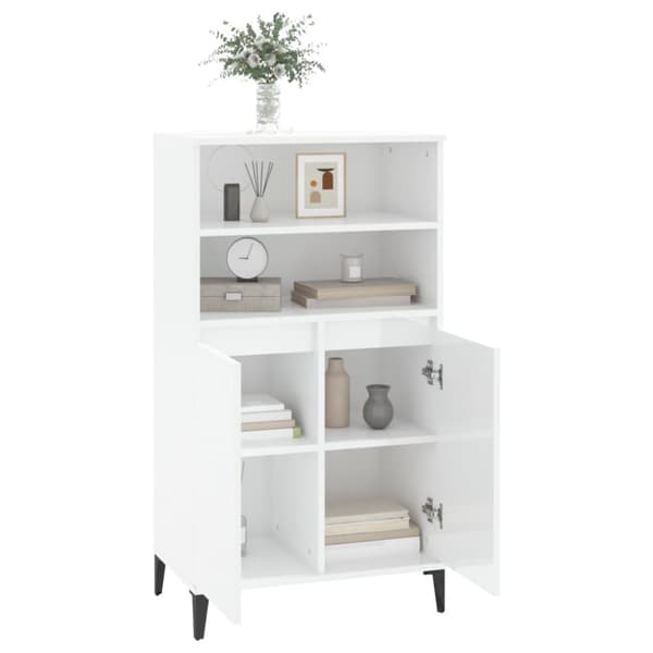 skab 60x36x110 cm konstrueret træ hvid højglans