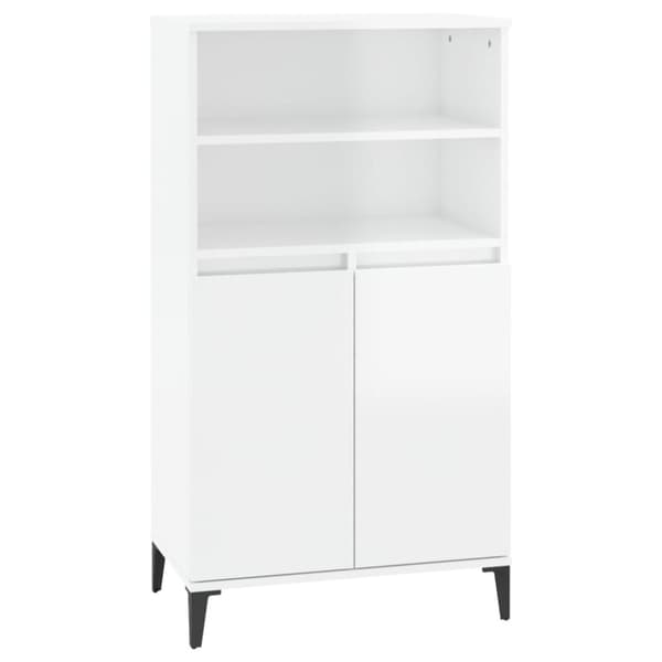 skab 60x36x110 cm konstrueret træ hvid højglans
