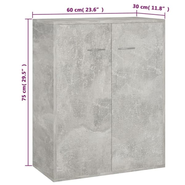 Senkki betoninharmaa 60x30x75 cm tekninen puu