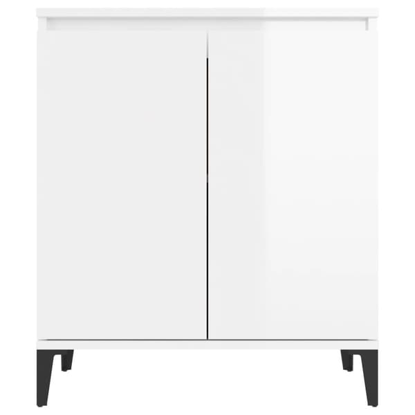 skænk 60x35x70 cm konstrueret træ hvid højglans