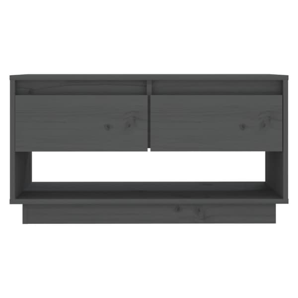 tv-bord 74x34x40 cm massivt fyrretræ grå