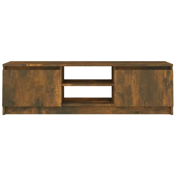 tv-bord 120x30x35,5 cm konstrueret træ røget egetræsfinish