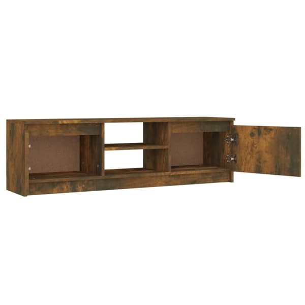 tv-bord 120x30x35,5 cm konstrueret træ røget egetræsfinish