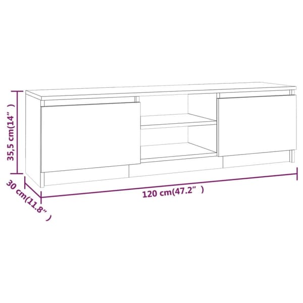 tv-bord 120x30x35,5 cm konstrueret træ røget egetræsfinish