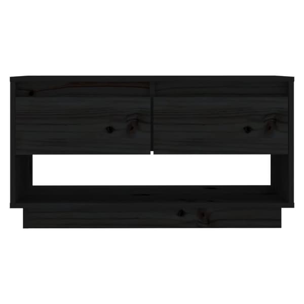 Tv-bänk svart 74x34x40 cm massiv furu
