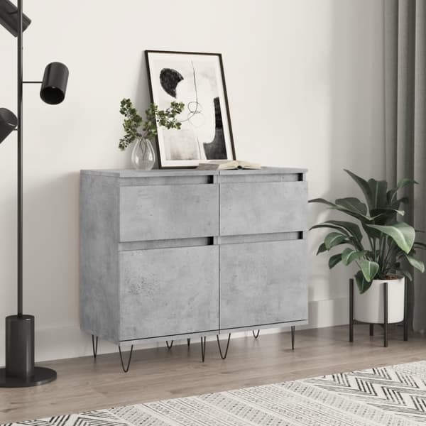 Senkit 2 kpl betoninharmaa 40x35x70 cm tekninen puu