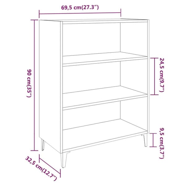 Senkki ruskea tammi 69,5x32,5x90 cm tekninen puu