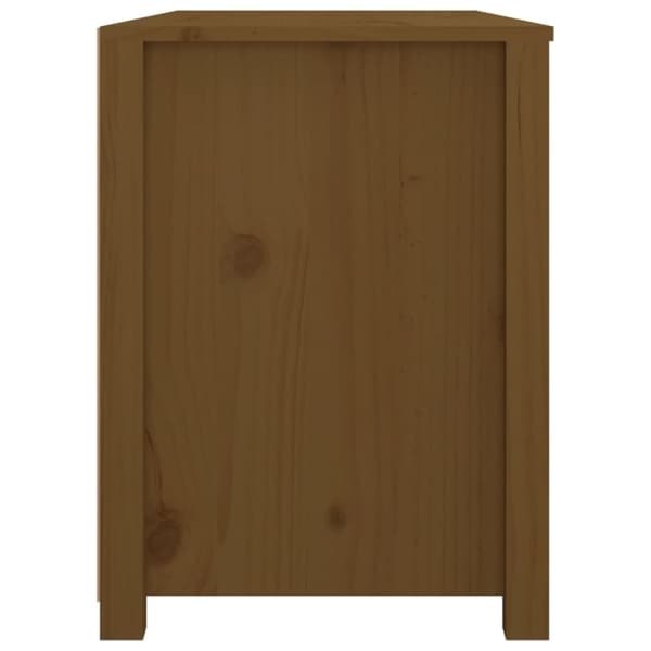 sideskab 100x40x54 cm massivt fyrretræ gyldenbrun