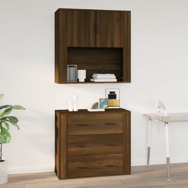 Seinäkaappi ruskea tammi 80x33x80 cm tekninen puu