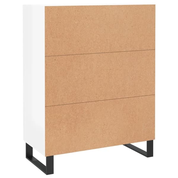 skænk 69,5x34x90 cm konstrueret træ hvid højglans