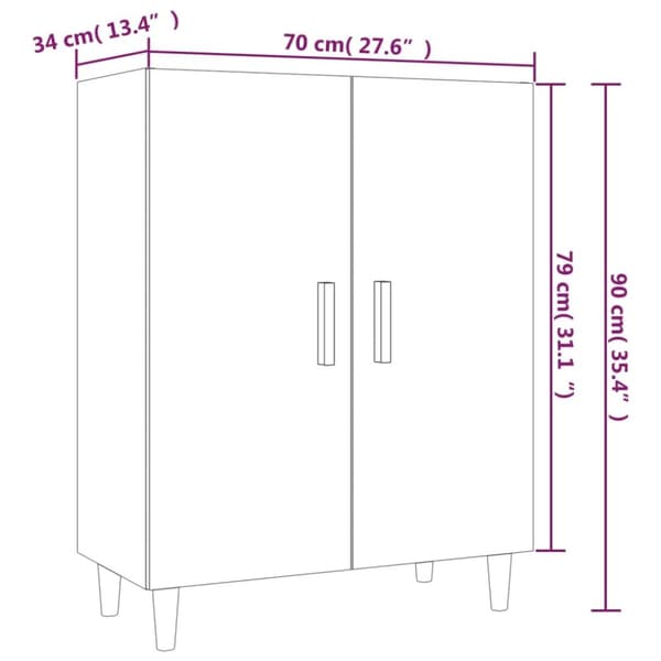 Senkki harmaa Sonoma 70x34x90 cm tekninen puu