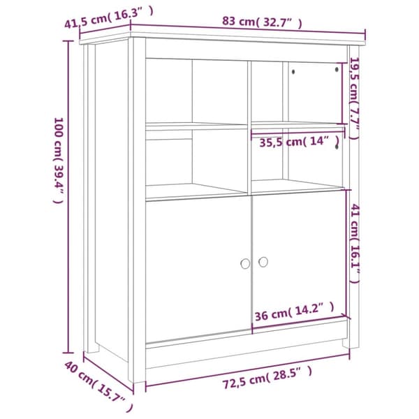 Senkki hunajanruskea 83x41,5x100 cm täysi mänty