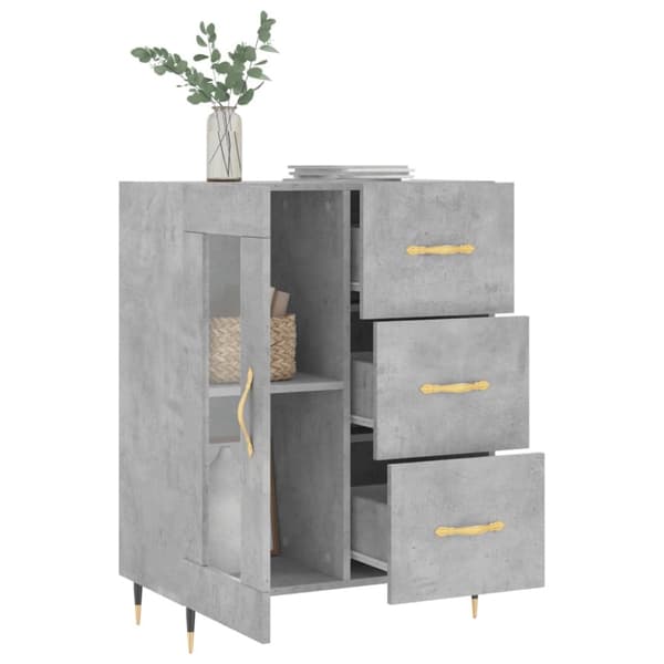 skænk 69,5x34x90 cm konstrueret træ betongrå