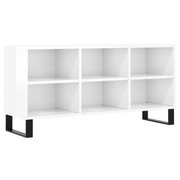 tv-bord 103,5x30x50 cm konstrueret træ hvid højglans