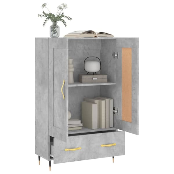skab 69,5x31x115 cm konstrueret træ betongrå