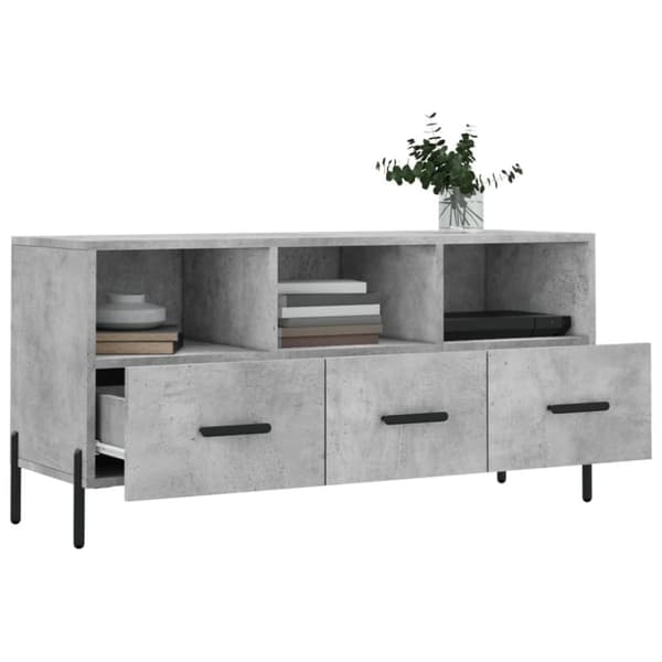 Tv-bänk betonggrå 102x36x50 cm konstruerat trä