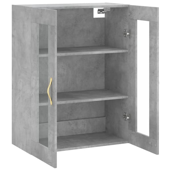 væghængt skab 69,5x34x90 cm konstrueret træ betongrå