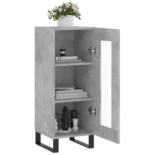 skænk 34,5x34x90 cm konstrueret træ betongrå
