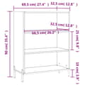 Miniatyrbillede 9 af 10: skab 69,5x32,5x90 cm konstrueret træ betongrå