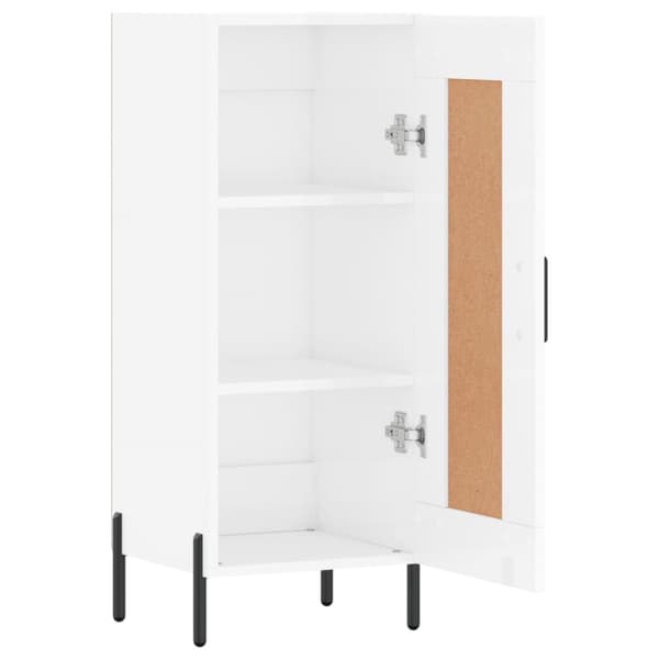 skænk 34,5x34x90 cm konstrueret træ hvid højglans