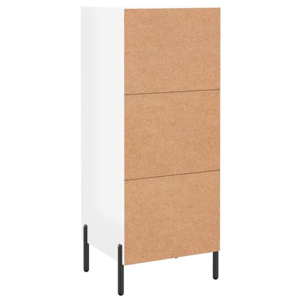 skænk 34,5x34x90 cm konstrueret træ hvid højglans