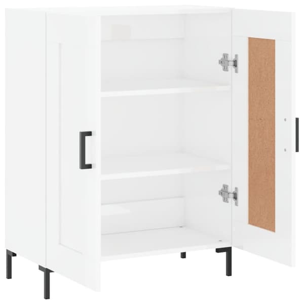 skænk 69,5x34x90 cm konstrueret træ hvid højglans