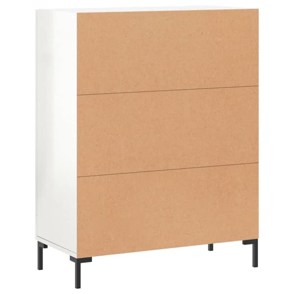 skænk 69,5x34x90 cm konstrueret træ hvid højglans