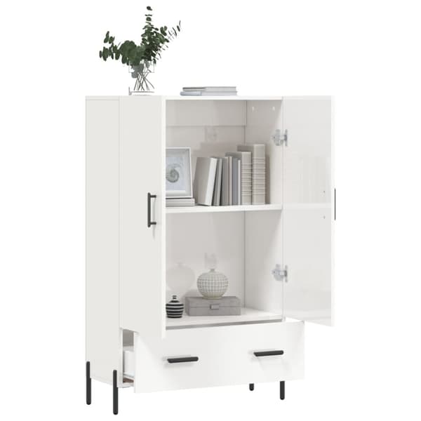 skab 69,5x31x115 cm konstrueret træ hvid højglans