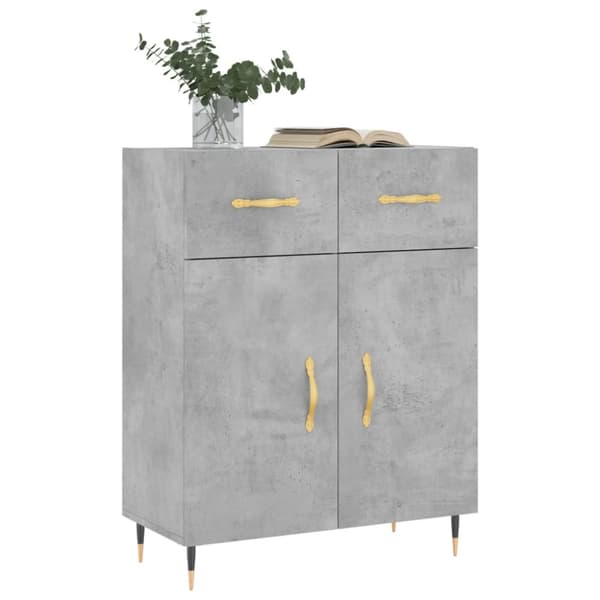 skænk 69,5x34x90 cm konstrueret træ betongrå