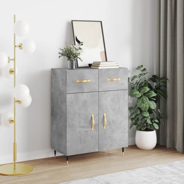 skænk 69,5x34x90 cm konstrueret træ betongrå
