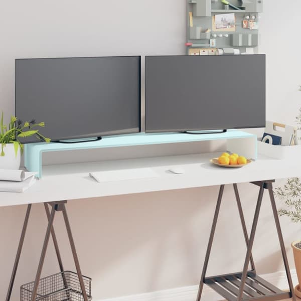 tv-stativ/skærmforhøjer 110x30x13 cm glas grøn