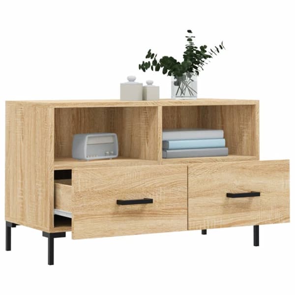 Tv-bänk sonoma ek 80x36x50 cm konstruerat trä