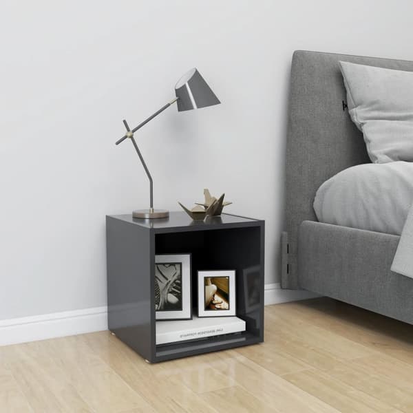 tv-bord 37x35x37 cm konstrueret træ grå