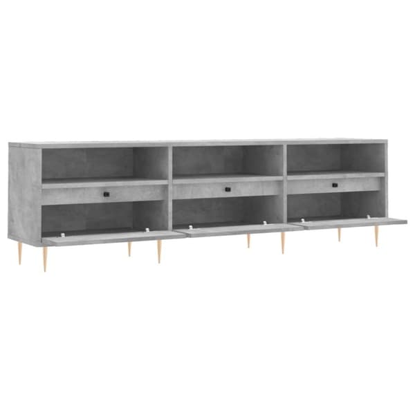 TV-taso betoninharmaa 150x30x44,5 cm tekninen puu