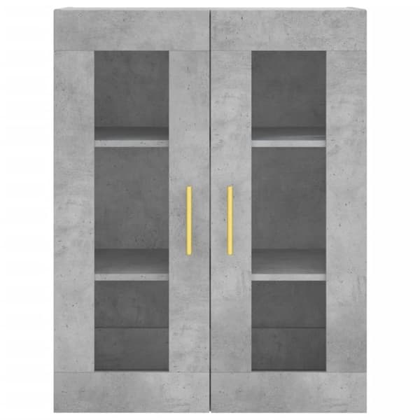væghængt skab 69,5x34x90 cm konstrueret træ betongrå